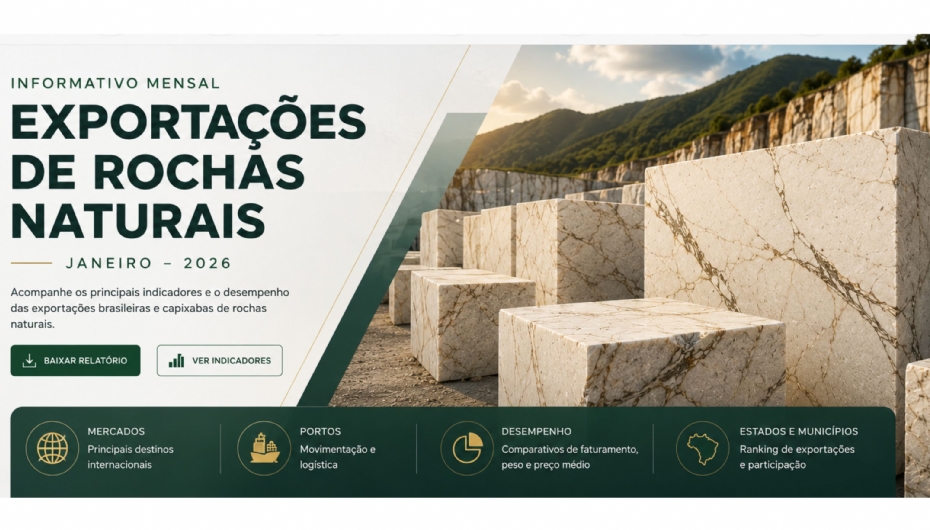 EXPORTA��ES E IMPORTA��ES DE ROCHAS ORNAMENTAIS EM JANEIRO DE 2026